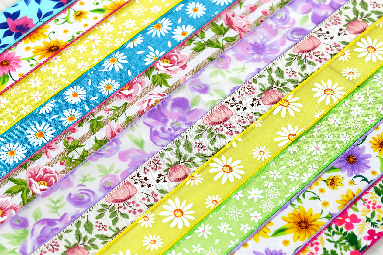 Spring Floral Print Ribbon